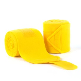 Y.J TAILS Horse Polo Wraps 2.5m Soft Fleece Polo Wraps Equestrian Leg Bandage Wrap Set of 4 Packs (Yellow - 2.5m)