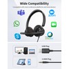 USB Headset with Microphone for PC Laptop, JabNecter 3.5mm Headphones