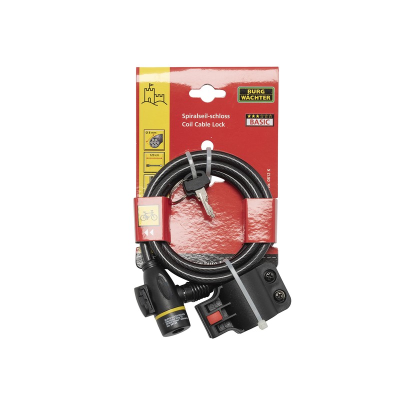 Burg Wachter 0812K 8 mm x 1.2 m Locking Cable,