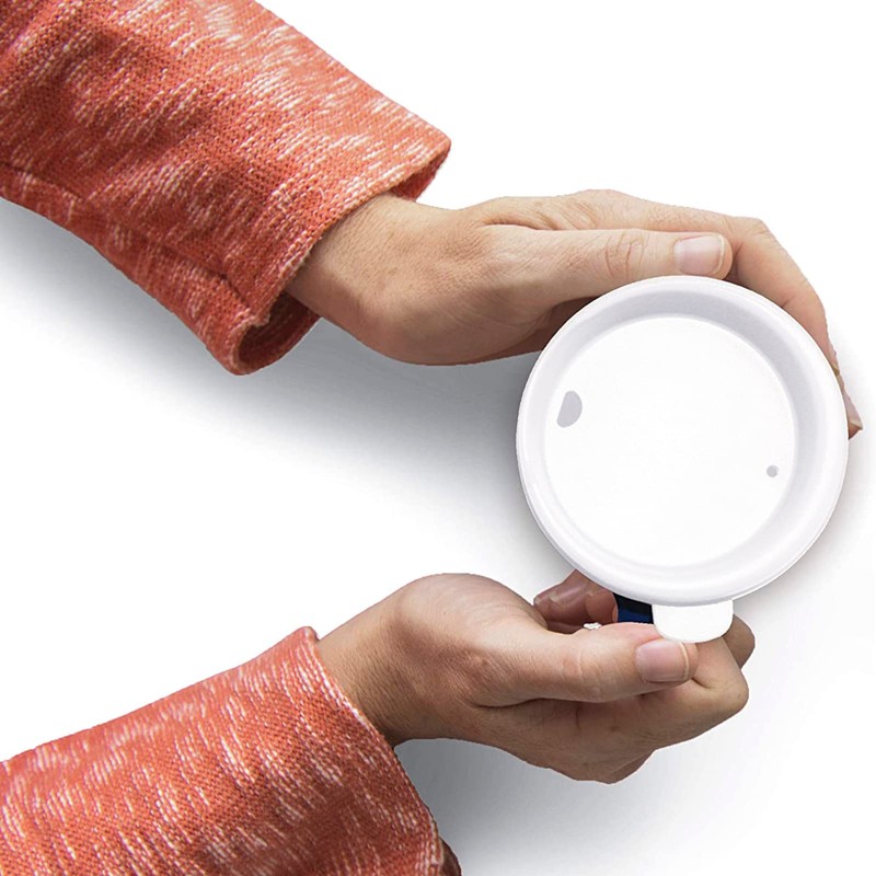 12oz Spill Proof Drinking Cup with Handle and Small Hole