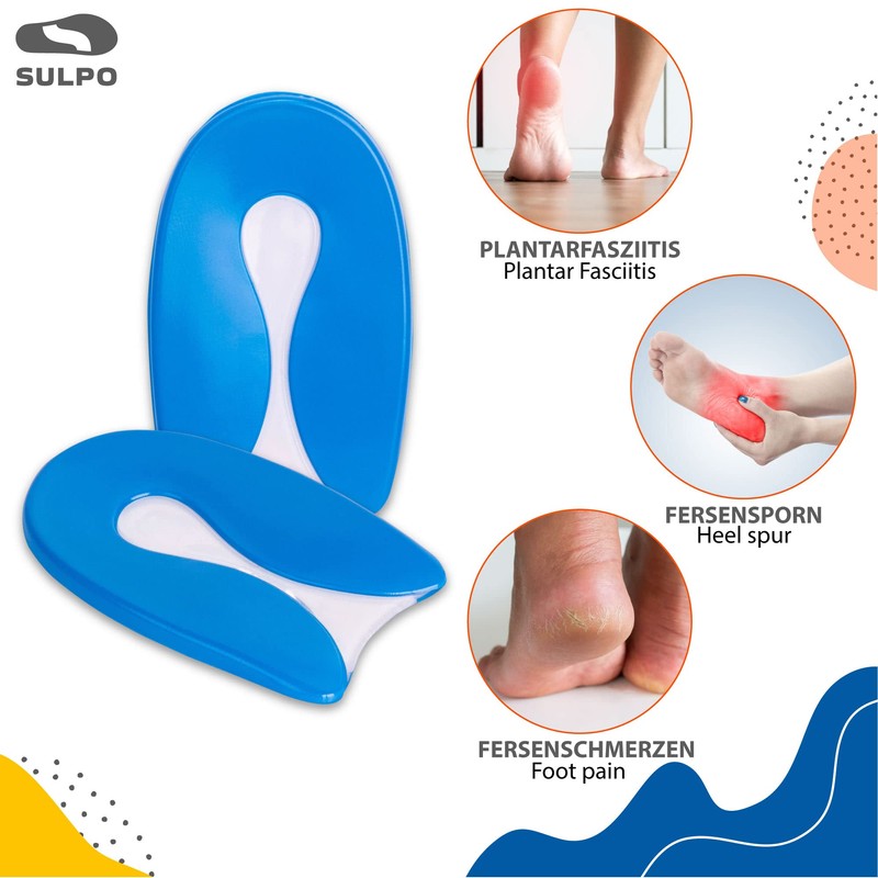 SULPO 2 Pairs Gel Heel Protectors for Pressure Pain for
