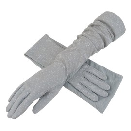 Women UV Sun Protection Driving Gloves Soft Cotton Breathable Mesh Long Full Finger Gloves Summer Sun Block Gloves Outdoor Cycling Riding Arm Cover Sleeves Supplies