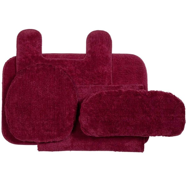Miles Kimball Burgundy 5 Piece Bath Set