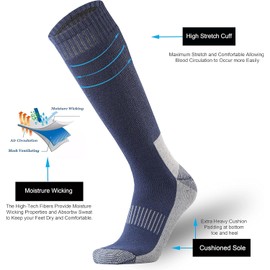 SoxDaddy Men's 3P Pack Moisture Wicking Breathable Calf Socks(US10-13,NavyBlue)