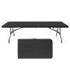 ICSPOID Portable Plastic Folding Table 4ft/6ft/8ft Heavy Duty White Black