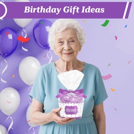 Yemqloft 80th Birthday Gift Ideas for Women - Funny & Comfortable Socks for 80 Year Old Woman, Unique Gifts for Her 80th Birthday Celebration(Purple)
