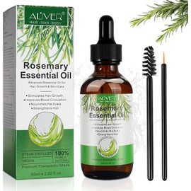 Bluemega Aceite Esencial de Romero para el Cabello,Cejas y Pestañas  Estimula el crecimiento capilar,Ingrediente esencial,Acondicionamiento profundo  