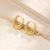 STAYLOVE Small Chunky Gold Hoops Teardrop Huggie Earrings Hypoallergenic 14k
