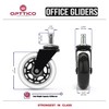 Office Chair Caster Wheels Replacement - Set of 5 Hardwood