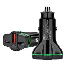 Hieha 【Hieha】66W USB C Fast Car Charger,Dual PD30W & QC3.0 Car Charger Adapter