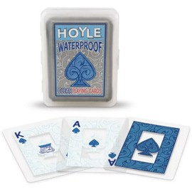 HOYLE'S WATER PROOF DURABLE CLEAR & BLUE PLASTIC PLAYING CARDS, BUY MORE & SAVE!