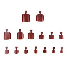 MRSCOL Press on Toenails Short,Cat Eye-Wine RedToenail Press ons Square for Women,Fit Perfectly Press on Toe Nails with Glue, Fake Toenails Short Reusable 30pcs Nail Kit with Glue