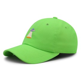 JPAK UFO Premium Dad Hat Embroidered Cotton Baseball Cap Area 51 Neon Green