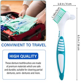 Mimorou 12 Pcs Denture Brush for False Teeth Double Sided Denture Toothbrushe with Soft Bristle, Ergonomic Anti Slip Handle Teeth Cleaner Brush for Adult(Blue, Green, Purple, Orange,Non Slip Grip)