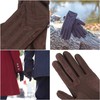 isotoner mens Stretch Classics Fleece Lined cold weather gloves, Brown,