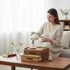 Acacia Wood Tea Bag Organizer with Gift Box, Double-Drawer Tea