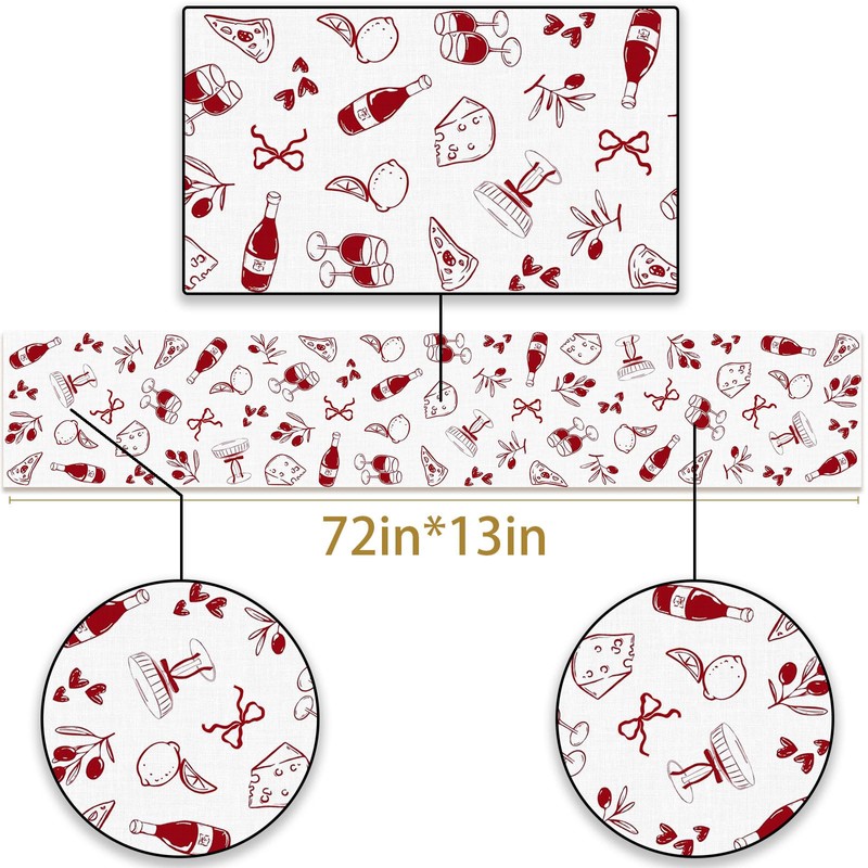 Pudodo That's Amore Table Runner Italian Themed Bachelorette Party Wedding