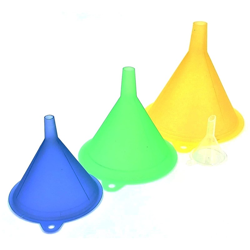Funnels Variety Set of 5 Mini, Small to Larg Plastic