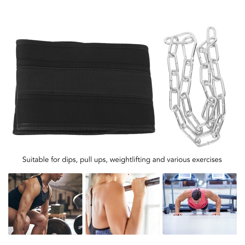 Adjustable Dip Belt Heavy Duty Dip Belt with Chain and