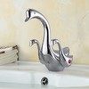 YCCUZA Bathroom Sink Faucet Chrome Dual Handles Lever Swan Duck