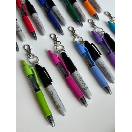 Gel pen and permanent marker pens for nurse badge reel accessory nicu nurse badge buddy medical assistant lab tech pen keychain nurse gift:_Black_Purple