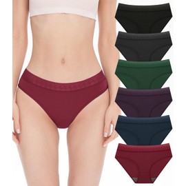 BAMBOO COOL Womens Underwear Bikini Underpants Lace Hipster Panties Soft Stretch Moisture Wicking Panties for Women, 6-Pack