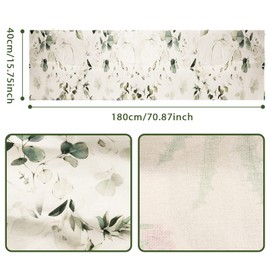 Aitsite Grüne Tischläufer Sommer Frühling Küche Tisch Dekoration Drinnen Draußen Urlaub Party Dekor Gänseblümchen 40 x 180 cm