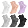 Guiqulai 6 Pairs Pilates Non Slip Socks Women, Cotton Crew