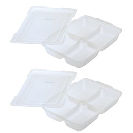 Richell R 80 Subdivided Freezing Block Tray, 1-Block Capacity: 2.7 fl oz (80 ml) x 4 Blocks, Set of 2, Baby Food, 5-6 Months Old and Up, Transparent