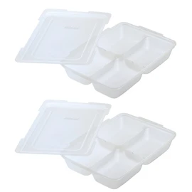 Richell R 80 Subdivided Freezing Block Tray, 1-Block Capacity: 2.7 fl oz (80 ml) x 4 Blocks, Set of 2, Baby Food, 5-6 Months Old and Up, Transparent