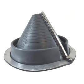 EAGLE 1 EPDM Flexible Roofing Pipe Flashing Retrofit Split Zipper Boots - On Site Adjustable Roof Pipe Jack Boot with Round Base (Multiple Sizes) (No. 2)