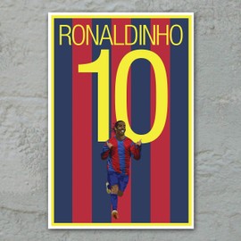 Ronaldinho Poster - Barcelona Soccer Poster - Unframed Football Print - Soccer Decoration - Brazil Soccer Poster - Graphics 17 - Ronaldinho Football Art