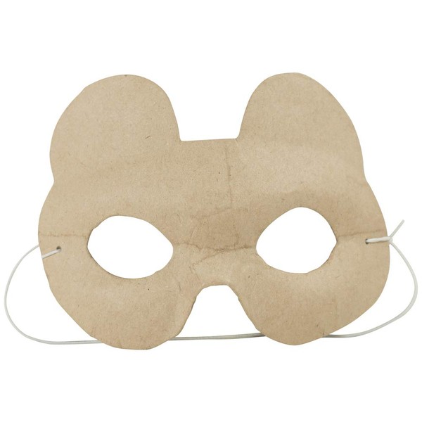 Décopatch AC461O Carnival Bear Mask for Children Made of Papier Mache, 4 x 14 x 11 cm, for Decorating, Cardboard Brown