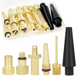 Hyacinth 16PCS Premium Brass Presta and Schrader Valve Adapter, Bike Tire Valve Adapters, Ball Pump Needle, Adapters Kit as Inflation Devices and Accessories fit for standard pump or Air Compressor