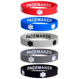 Max Petals PACEMAKER Discreet Medical Alert ID Silicone Bracelets Wristbands 5 Pack