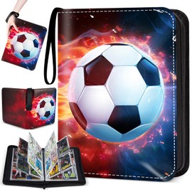 Football Cards Scrapbook, Football Cards, 50 Pages 400 Card Capacity, Trading Cards Album Football, Portable, Waterproof, Compatible with All Types of Cards (B)