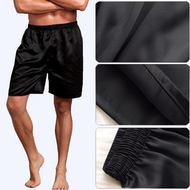 Mens Satin Boxers Shorts Sleepwear Satin Pajama Bottom Underwear Silk Sleep Shorts