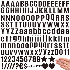 Qilery 32 Sheets 0.5 Inch Letter and Number Stickers Self Adhesive Vinyl Letters Alphabet Stickers Big Font Letters Number Tags for School Classroom Home Mailbox Decor (Black)