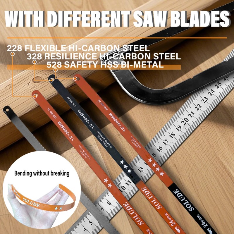 Hacksaw Blade Manufacture Wood Metal Cutting Adjustable Professional Plastic Handle