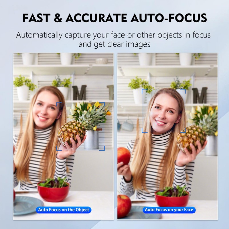 TOALLIN 2K QHD Webcam with Windows Hello, Face Recognition Webcam,