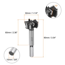 QUARKZMAN Forstner Drill Bit 32 mm (1-1/4 Inch) Tungsten Carbide 3 Flutes Drilling Forstner Bit for Hinge Wood Hole Drilling Woodwork