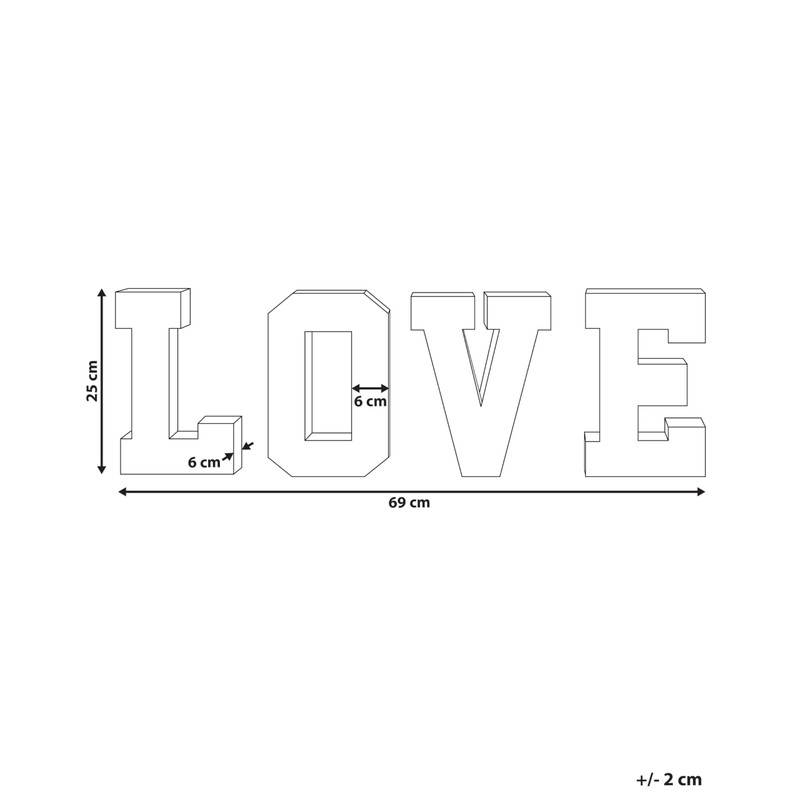 Proycon 4-Piece Clever LED Decoration Light Letters Love USB Multi-Coloured