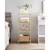 VASAGLE Bookcase, 4-Tier Bookshelf, Slim Shelving Unit for Bedroom, Bathroom,