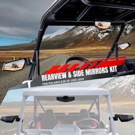 POKIAUTO Side Mirrors Rear View Mirror Kit for 2024 RZR XP 1000, Adjustable Rear View Mirror Folding Side Mirrors for 2024 Polaris RZR XP 1000/ XP 4 1000 Ultimate/Sport/Premium Accessories