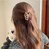 Flower Claw Hair Clips Matte Flower Hair Clips White Medium
