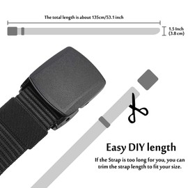 Set of 2 Unisex Chalier Nylon Canvas Work Belt For Men and Women, Freely Adjustable Fabric Belt, Length 130 cm, Width Approx. 3.8cm, with plastic buckle, multi-way - 130