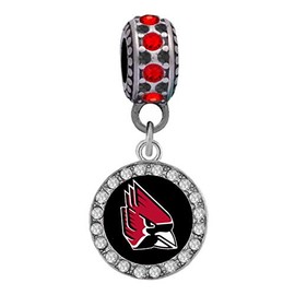 Ball State University Black Crystal Charm