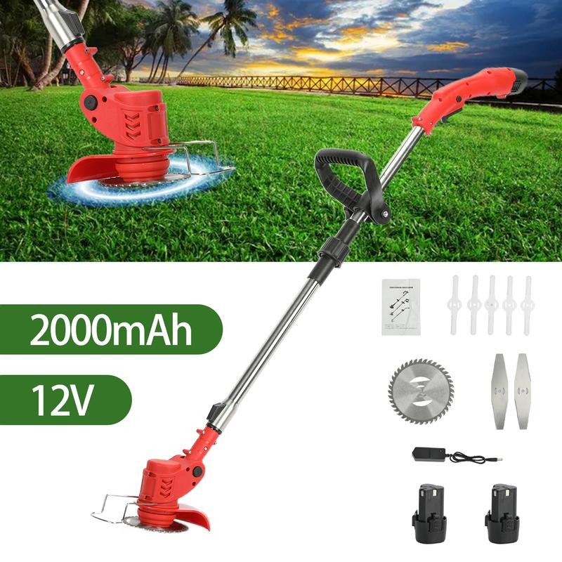 12V Electric Grass Trimmer With Li-ion Battery Lawn Mower Powerful