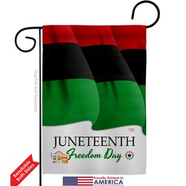 Juneteenth Freedom Day Garden Flag - Pack Patriotic Historic July Memorial Veteran Independence United State American Support Our Troops - House Banner Small Yard Gift Double-Sided 13 X 18.5