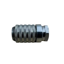 PD222 Series PK Style Steel Test Port and Diagnostic Equipment Quick Coupler with Female Pipe Thread, 1/8" Body Size, 1/8"-27 NPTF Thread Size, 1.67" Length
